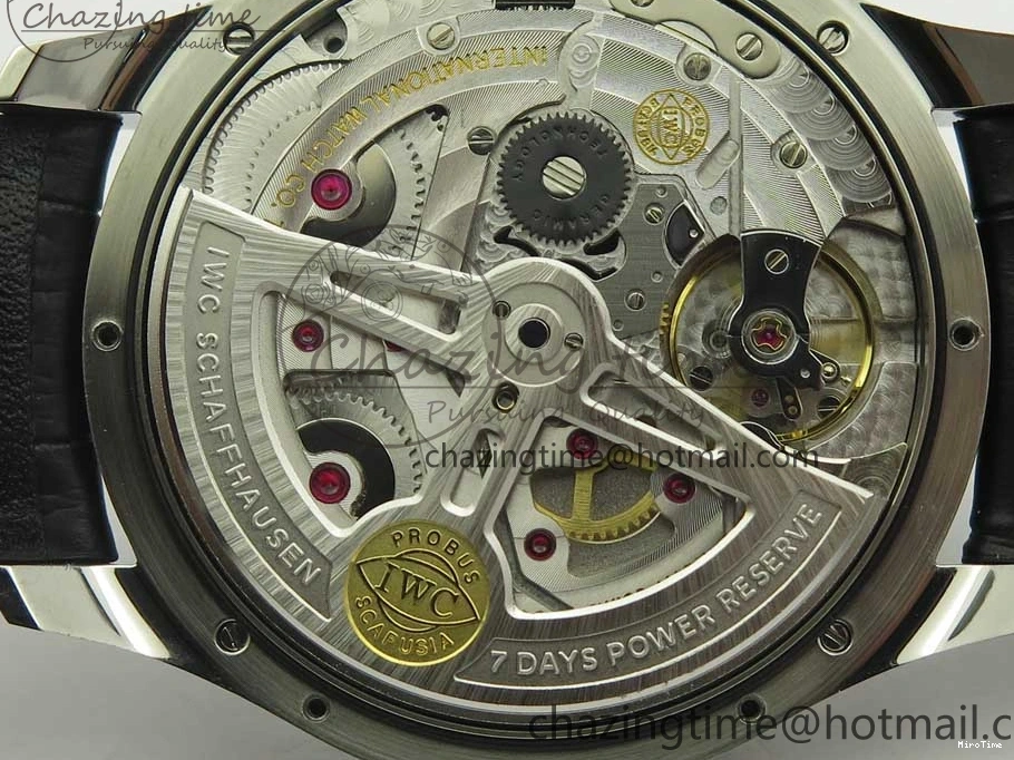 MIROTIME 0316 Portuguese Real PR Real Annual Calendar IW503502 ZF 1:1 Best Edition Blue Dial on Black Leather Strap A Breathable 7152